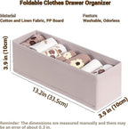 MURRI&MURRDI 6-Pack Foldable Fabric Sock Drawer Organizer, Small Dresser Drawer Organizer for Clothes, Storage Divider Bins for Clothing Underwear Bra Fits Nursery Closet, Gray