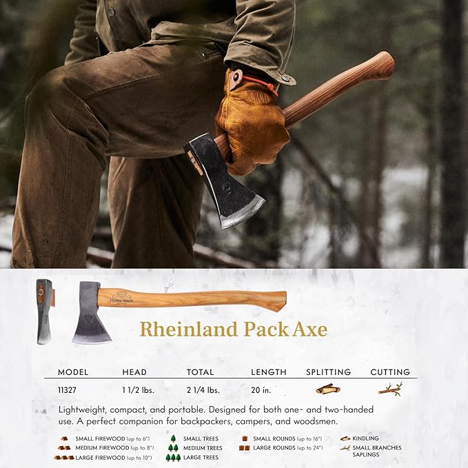 1844 Helko Werk Germany Axe Collection - 5 Traditional Axes Set- Bavarian Woodworker, Hessen Woodworker, Black Forest Woodworker, Rheinland Pack Axe, Rheinland Hatchet