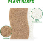 AIDEA Sponges Non Scratch, 24Count, Natural Sponge for Non Stick Cookware, Sponges Kitchen, Cellulose Scrub Sponge for Dishes, Cleaning Power for Kitchen, Bathroom, Household
