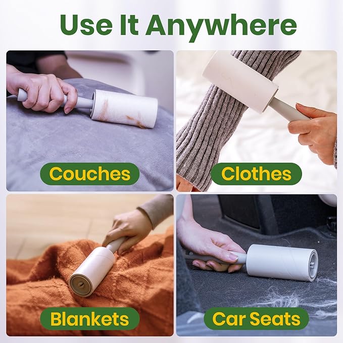 DELOMO Lint Roller 1,000 Sheets (5 Rollers + 5 Refills) - Lint Rollers for Pet Hair Extra Sticky, Mega Value Pet Hair Removal Tool for Clothes/Couch/Furniture/Car - Ideal for Pet Owners