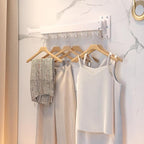 Clothes Drying Rack,Laundry Space Saver Wall Mounted,Retractable,Collapsible(Tri-Fold), White Color Rack Clothing