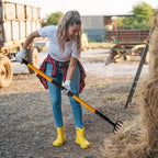 VNIMTI Pitch Fork for Gardening, 5 Tine Pitchfork Heavy Duty with Fiberglass Handle, 58 Inches