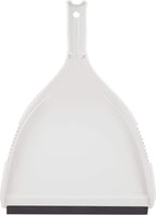 Superio Clip-On Dustpan - Heavy Duty Plastic, Easy Grip Clip-On Dust Pan with Rubber Edge, Detailed Sweeping Debris, Fits Standard Brooms Home & Commercial Dusting & Cleaning Tool, Grey, 2-Pack