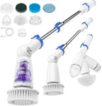 BEAUTURAL Cordless Electric Spin Scrubber, Efficient & Effortless, 2 Adjustable Speed & 3 Length with 8 Brush Heads – Bathroom, Kitchen, Tile & Grout Cleaning