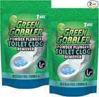 Green Gobbler POWDER PLUNGER Toilet Bowl Clog Remover - 2 Pack Net WT 16.5 oz