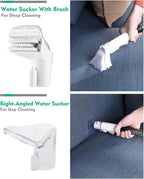 HAUSHOF Portable Carpet Spot and Upholstery Cleaner, Lightweight Handheld Deep Cleaner Machine for Pet Stains, Sofa, Rug, Mattress, Car Seat and Curtain, White & Light Grey