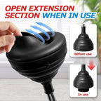 Heavy Duty Toilet Plunger - Powerful Clog Removal,Plungers for Bathroom,Bathroom Accessories,Cleaning Supplies,Home Essentials,Bathroom Decor,Toilet Bowl Cleaners,Black