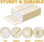 SpaceAid 9 Pack Bed Sheet Organizers and Storage, Foldable Sheet Organizer with Window for Linen Closet, Set Folder Keeper for Queen & King Size Bedding Storage (Beige)