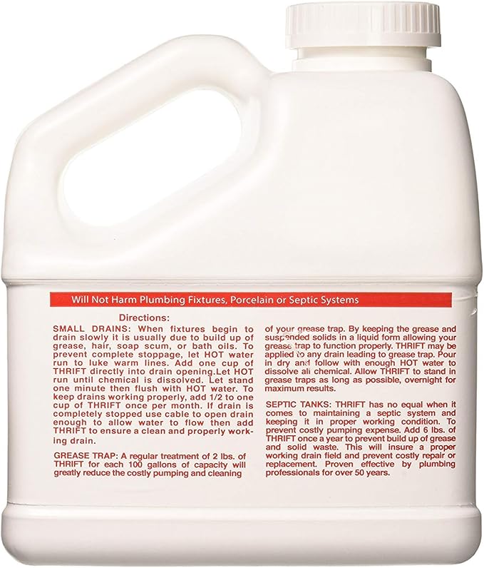 THRIFT FBA_T-600 T-600 Alkaline Based 6 lb. Granular Drain Cleaner, White (Fоur Расk)
