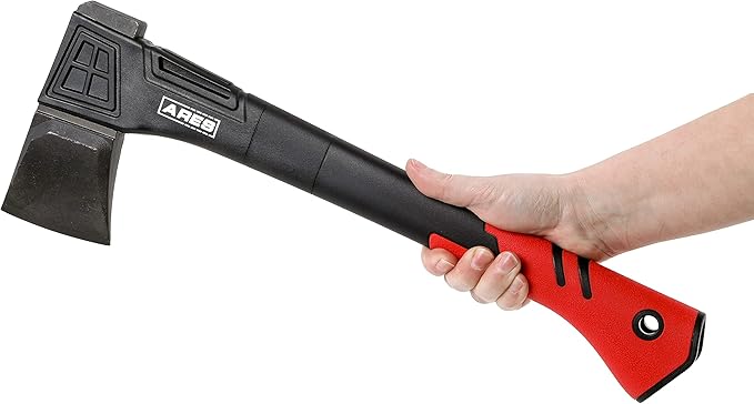 ARES 45006 – 18-Inch Splitting Axe – Lightweight Fiberglass Handle Construction – High-Carbon Steel Blade Head – Gardening, Hiking, and Outdoor/Adventure Applications