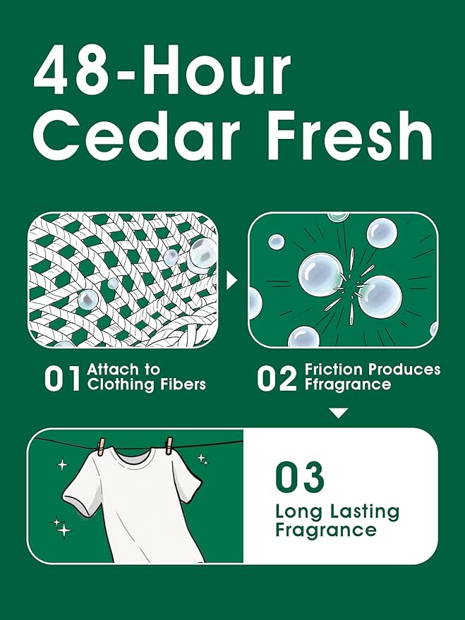 Pet Hair Remover for Laundry, Fabric Softener with Natural Enzymes, Plant-Based, Non Toxic, Removes Stain, Residue & Odors, Cedar Scent, 32 Loads