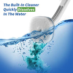 oshang Disposable Toilet Brush - Toilet Bowl Cleaner, Toilet Cleaning Supplies, Toilet Brush with Holder, 14 Refills for Deep Cleaning and Hygienic Bathroom Maintenance
