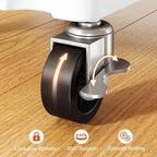 Pipishell 4 Tier Rolling Cart Organizer, Plastic Rolling Cart with Lockable Wheels & Reinforced Handle, Lightweight Utility Cart Storage Cart for Nursery, Kitchen, Bathroom, Craft Room, White, PIUC15W