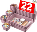 A-LuGei 【𝟮𝟮𝗣𝗖𝗦】 Plastic Lilac Desk Drawer Organizer, Bathroom Organizers and Storage, Makeup Organizer, Organization and Storage Bin Container for Vanity Office Utensils Tool Pantry Cosmetic