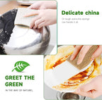 10 Pack Biodegradable Natural Sponges Kitchen - Compostable Cellulose and Coconut Walnut Scrubber Sponge - Non Scratch Eco Friendly Quick Drying Sponges for Dishes