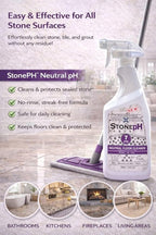 Natural Stone Cleaner - Limestone, Slate & Travertine Cleaner - Natural Stone Shower Cleaner For Marble - Concentrated PH Neutral Floor Cleaner Lavender (25 Fl. Oz)
