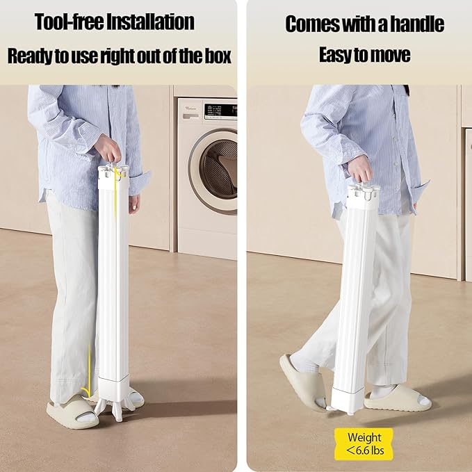 Clothing Drying Racks Folding Laundry Clothing Rack with 16 Clips Retractable Clothes Drying Rack Collapsible Towel Rack Drying Rack for Indoor, RV, Dorm, Yard, Camping, Outdoor