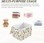 senya Large Storage Bins with Linen Collapsible Foldable Storage Cubes Fabric Closet Organizer Containers box with Flip-Top Lid for Home Bedroom Office 16.7 x 12.6 x 11.8in (Triangle Eye)