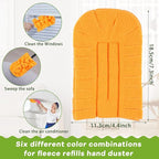 Zubebe 12 Pcs Duster Refill Reusable Fleece Duster Refills Feather Flat Dusters Multi Surface Washable Cleaning Pads Tools for Home, Blinds, Car, Pet, Furniture, Fans (Orange)