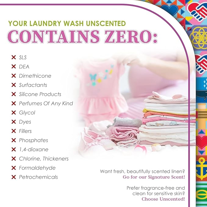 Fabric Softening Conditioner for Clothes| Safe for Babies & Kids with Sensitive Skin | Plant-Based | Includes 4 Refills | Unscented Rinse(200 Loads)