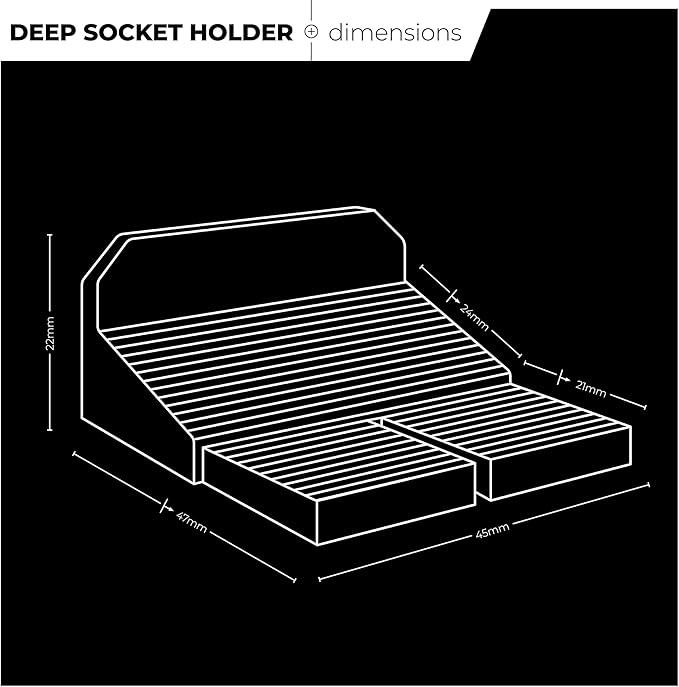 Stealthmounts Tpe Drawer Hive Deep Socket/universal Holder, Black, 10 Pieces