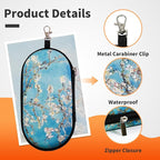 Double Eyeglasses Case, Hard Shell Dual Sunglasses Organizer with Zipper Clip Travel Glasses Storage for Women Men
