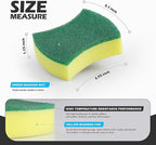 Kitchen Cleaning Sponges,96 Pack Eco Non-Scratch for Dish,Scrub Sponges.
