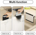 2 Pcs Black Kitchen Sink Squeegee Cleaner Countertop Brush Wiper Home Kitchen Tool Fruit and Vegetable Cleaning Brushes Accessories Utensils and Gadgets