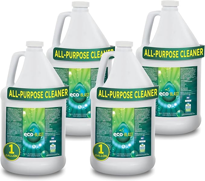 All-Purpose Cleaner & Degreaser – Heavy-Duty Grease & Stain Remover for Home, Kitchen, Garage & Industrial Use, Surface-Friendly, Cuts Through Tough Dirt – 1 Gallon (4 Pack)