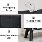 YAHARBO 8 Cube Bookshelf,3 Tier Bookcase with Legs,Black Mid-Century Modern Bookshelves,Large Free Standing Open Storage Organizer Shelf,Tall Wooden Book Case Furniture for Bedroom,Living Room,Office