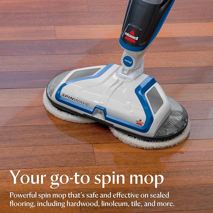 Bissell® SpinWave Hard Floor Expert Corded Spin Mop Cleaner with Washable mop Pads for Sealed Hard Floors, 20393