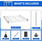 YSSOA 1-Tier Shelving Unit, 15" W x 13.8" D x 15" H Wire Metal Stackable Storage, Chrome