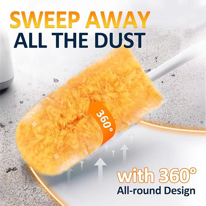 Duster Refills 50 Counts, 360° Heavy Duty Multi Surface Duster Refills for Cleaning, Compatible with Swiffer Dusters