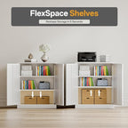 Metal Garage Storage Cabinets，36" Steel File Cabinet with 2 Adjustable Shelves, Lockable Storage Cabinets for Office, Home, Garage, Warehouse 36.2" H x 31.5" W x 15.7" D (White)