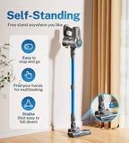 DEVOAC Cordless Vacuum Cleaner, Ultra-Lightweight Stick Vacuum, 2200mAh Battery Up to 40mins Runtime, 6 in 1 Powerful Handheld Vacuum for Home Hard Floor Carpet Pet Hair (Sky)