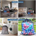 2 Pack Large Mesh Laundry Bag, Heavy Duty Mesh Laundry Bags Drawstring Lockable, 27×36inch Black Laundry Hamper Liner, Machine Washable, for Ball Storage, Travel, Toys, Sports Factories, Dorms