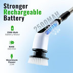 Versatile Depot Electric Spin Scrubber for Bathroom with 7 Replaceable Brush Heads – Power Scrubber with Adjustable Long Handle – Cordless Shower Cleaning Brush for Tile, Tub & Floor