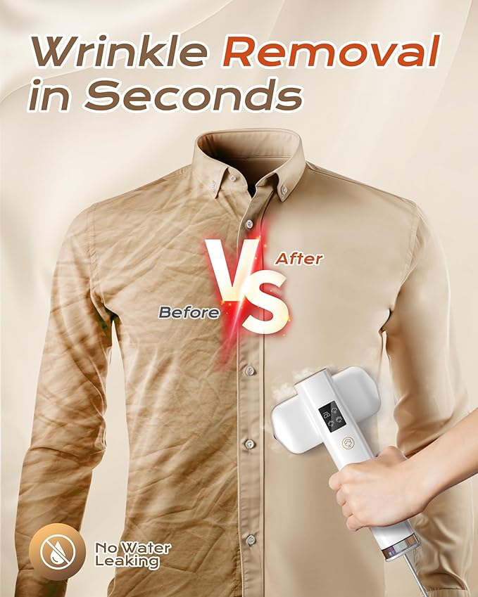 Steamer for Clothes, Portable Handheld Travel Steamer, Clothing Wrinkles Remover for Gament Steam, 1100W Powerful 2 In 1 Steamer&Iron, 100mL Water Tank Capacity, for 120V Home, Office, Travel