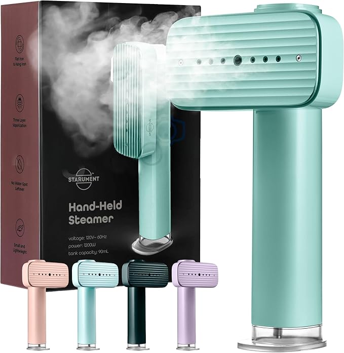 Portable Steamer for Clothes, Travel Garment Steamer for Fabric Wrinkles Remover with Heat-Resistant Glove, 18s Fast Heat-up, 90ml Water Tank, 1200W | Hand Steamer for Home, Office and Travel