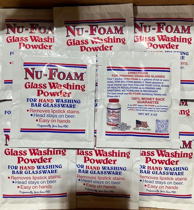 Nu-Foam Glass Washing Powder (50 Packets)