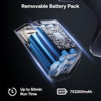 Cordless Vacuum Cleaner with Self-Standing, 50 mins Runtime Lightweight Stick Vacuum with Powerful Suction, Anti-Tangle Wireless Vacuum Versatile for Hard Floor/Carpet/Pet Hair, Black