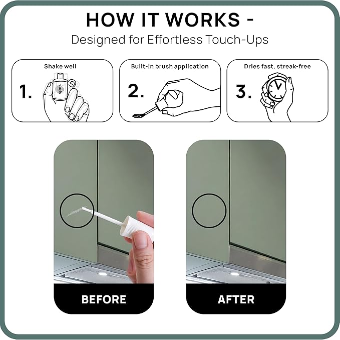 spot. Touch-Up Paint | Matte Finish for Cabinets, Walls, Doors & Furniture | Multi-Tone Green Repair Kit | Quick-Dry, Self-Priming, Low-Odor, Eco-Friendly | No-Sanding or Primer Needed | 3 Pack