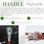 Deluxe Walking Sticks | Rosewood Crafted Cane with Solid Brass Chrome Decorative Bars | Nagina International