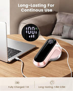 coldSky Fabric Shaver, Rechargeable Lint Shaver with Digital Display, Portable Sweater Defuzzer with 3 Speeds, 6 Leaf Blades and Safety Lock, Electric lint Remover for Clothes, Sweater (Pink)