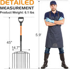 HIGHLIGHT Pitch Fork for Gardening,10 Tines Wide Pitch Fork with Fiberglass Handle, Heavy Duty Pitch Fork for Manure/Bedding/Haystack, 45 Inches