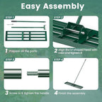 Goplus Lawn Leveling Rake, 46" x 10" Heavy Duty Level Lawn Tool w/ Ergonomic Handle for Soil, Effort-Saving Landscape Rake for Garden, Backyard, Golf Course, Farm, Pasture
