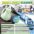 Steam Cleaner, Powerful Pressurized Handheld Steam Cleaner for Home with 11pcs Set, Chemical-Free Multi-Surface Steamer for Effective Cleaning Tile, Grout, Windows, Bathrooms, Kitchens, Upholstery,Car