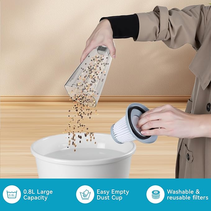 Corded Vacuum Cleaner, 4-in-1 Vacuum Cleaners for Home 15Kpa Power Suction Lightweight Stick Vacuum with Washable HEPA Filter Converts to a Handheld Vacuum for Home, Pet Hair, Carpet, Hard Floors