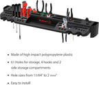 Tool Storage Shelf Wall Mount Utility Shelf Organizer Rack Has 61 Slots, 4 Hooks, 2 Compartments Garage Shelving and Tool Organizers by Stalwart