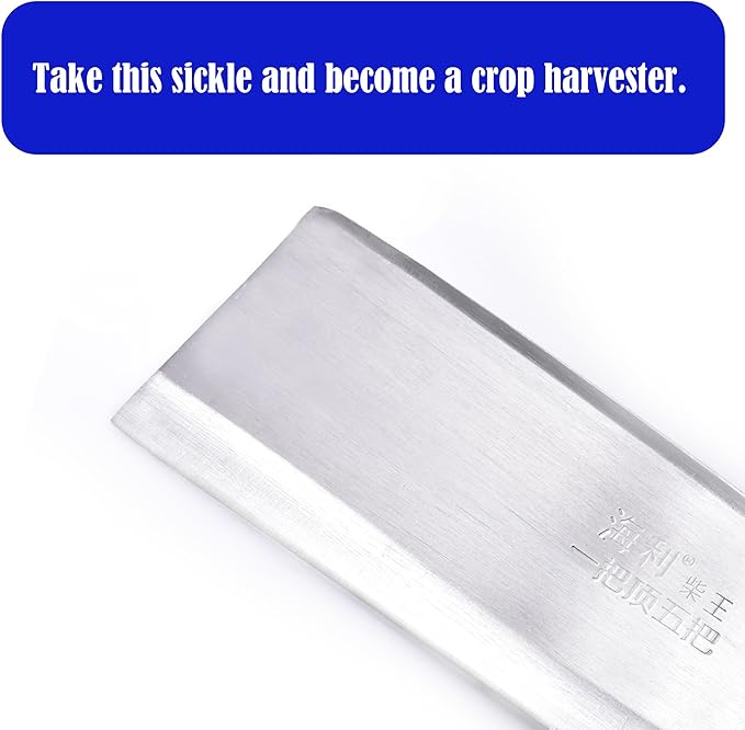 1pce 330mm/12.99in Stainless Steel Billhook Brush Clearing Sickle for Grass,Weeding Tools for Garden,Curved Sawtooth Sickle,Machete Axe for Cutting Trees,Steel Blade Knife in Hand